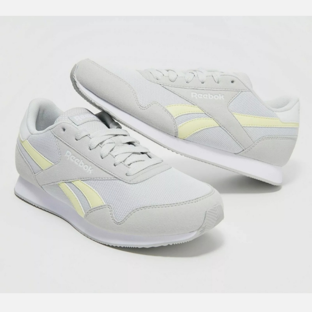 Reebok Royal Classic Jogger Shoes Gray Yellow Low Top Lace Up Sneakers Size 9.5